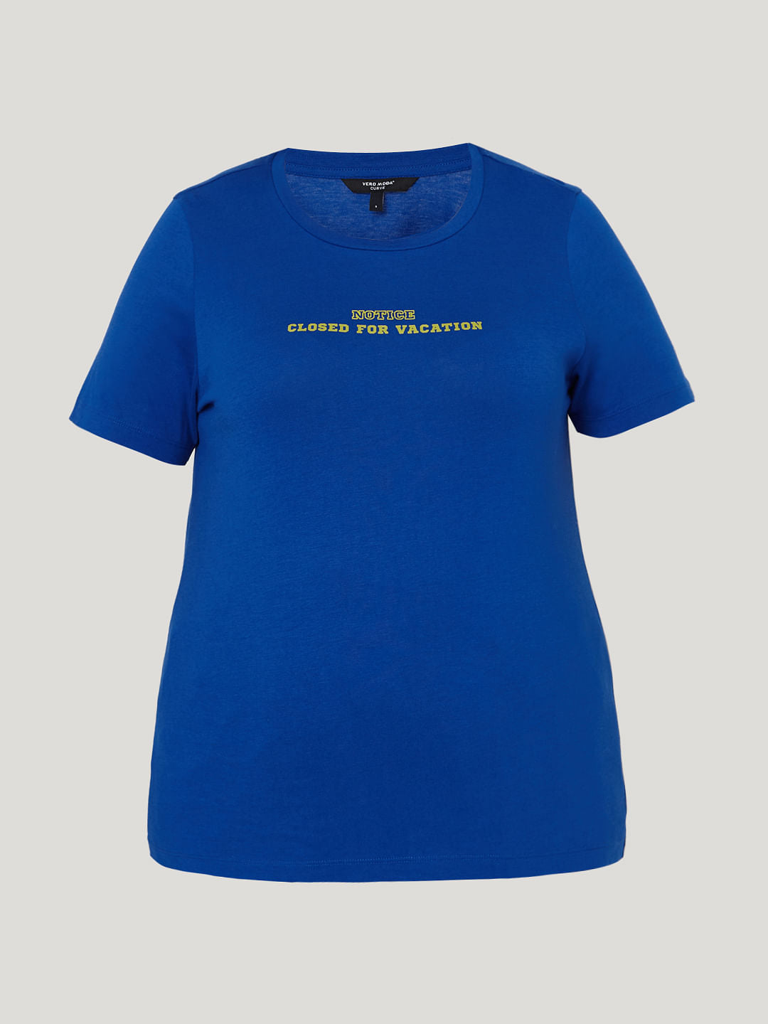 Curve Blue Slogan Print T-Shirt