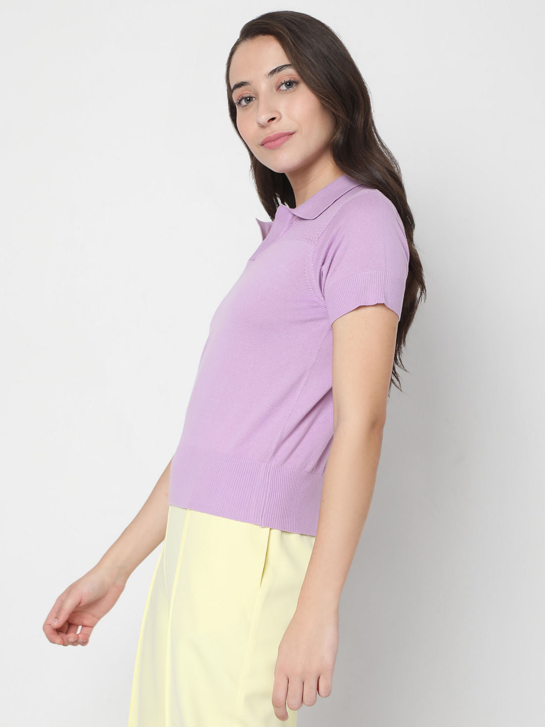Purple Polo Neck T-Shirt