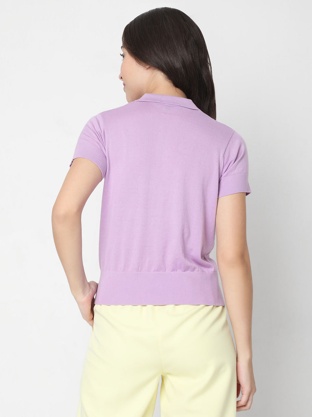 Purple Polo Neck T-Shirt