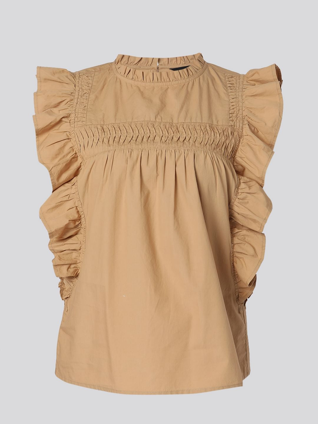 Brown Ruffle Top