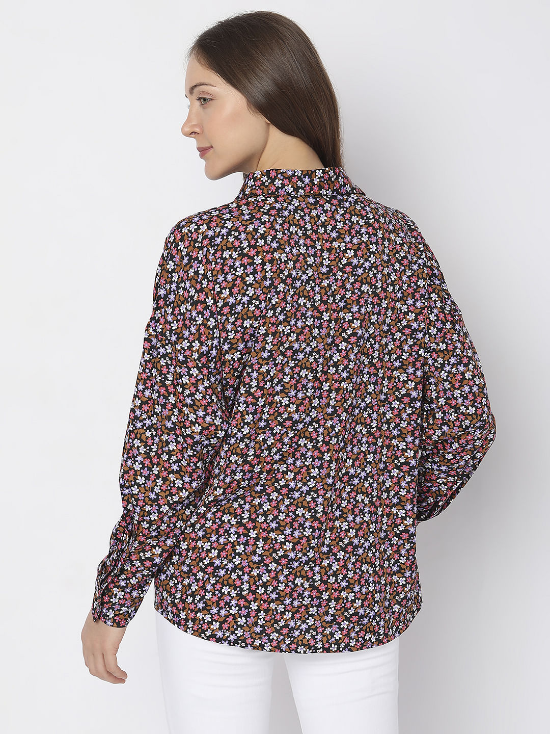 Black Floral Print Shirt