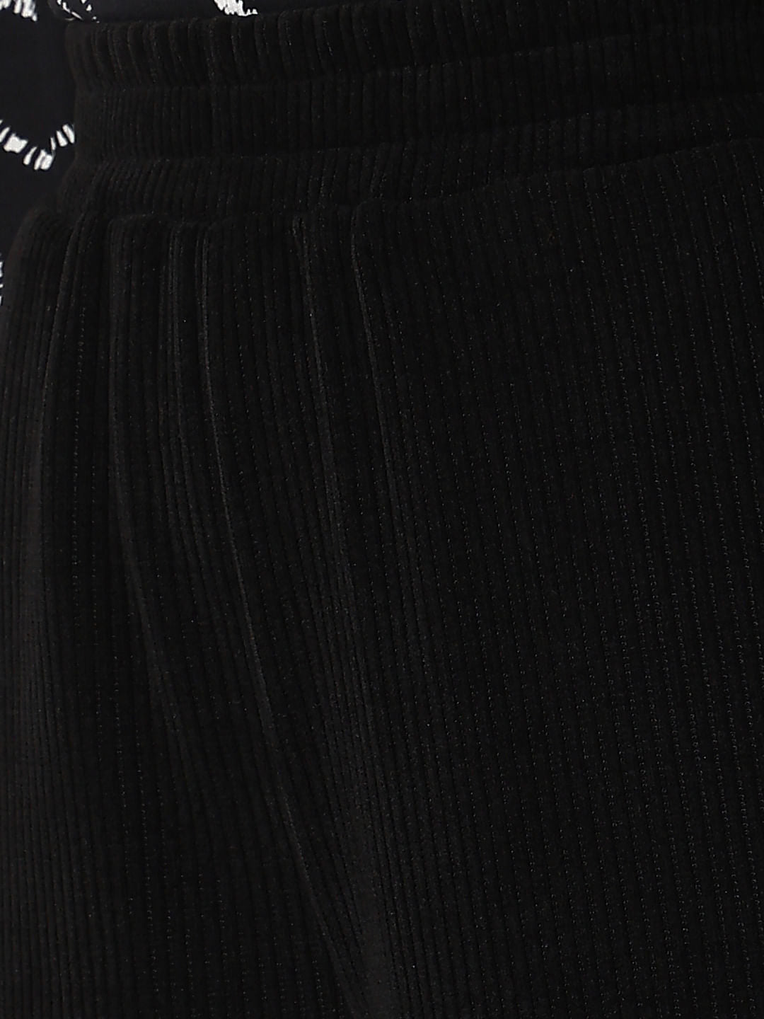 Black Corduroy Flared Co-Ord Set Pants