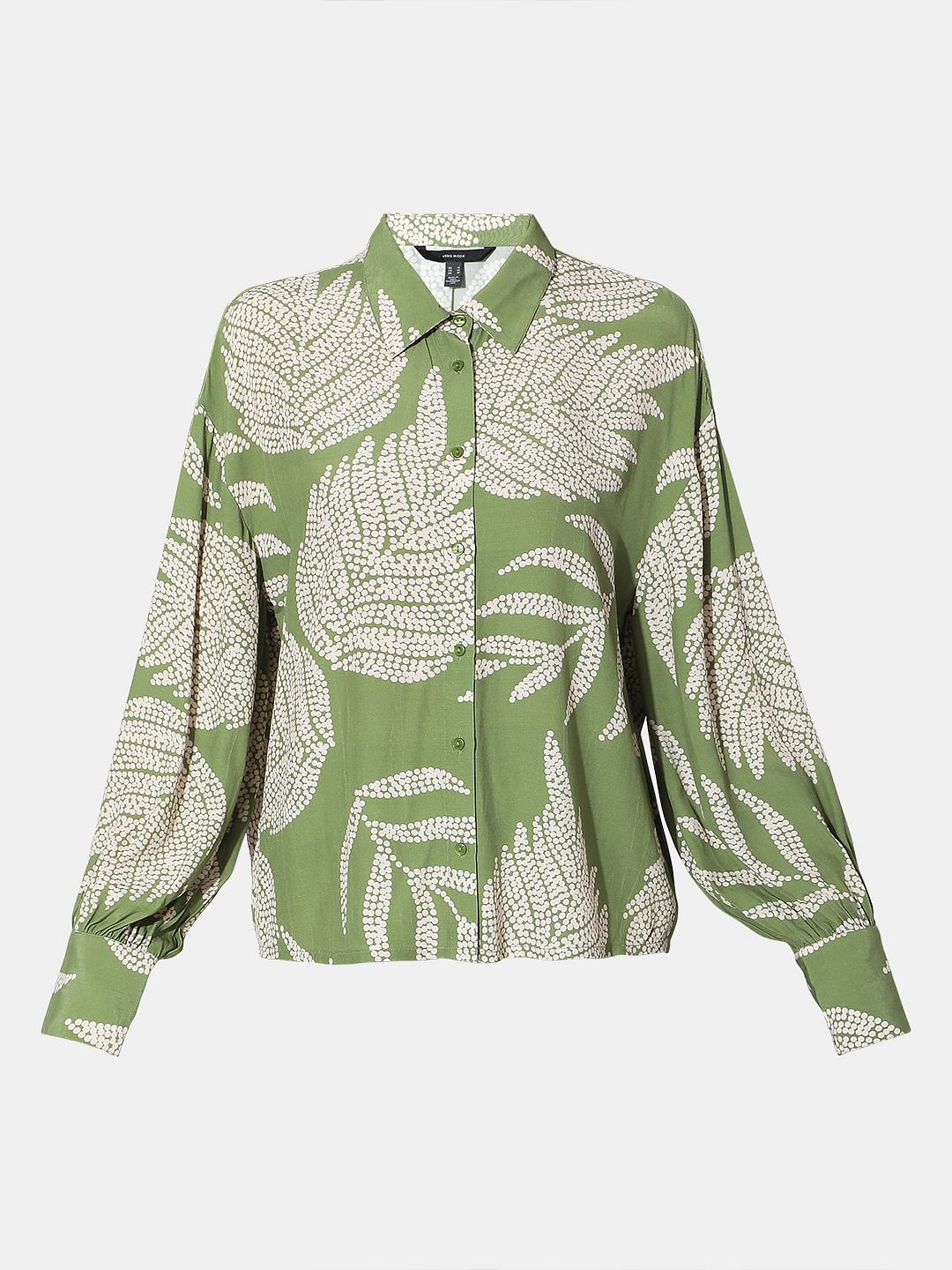 Green Leaf Printed Shirt