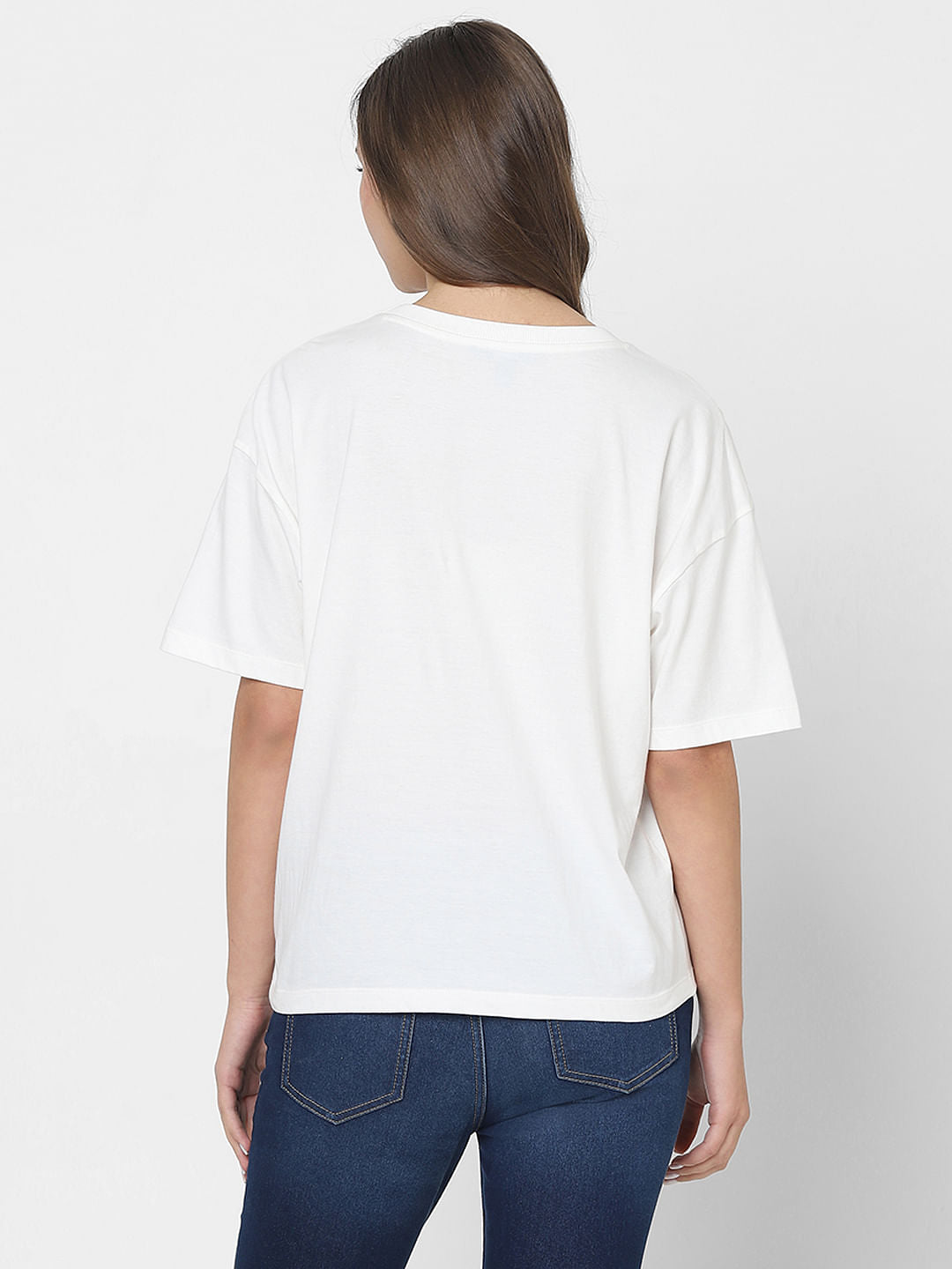 White Lace Detail T-Shirt