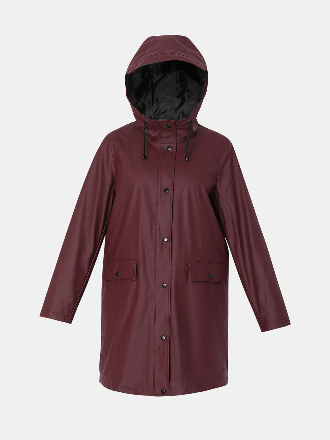 Burgundy Hooded Teddy Coat