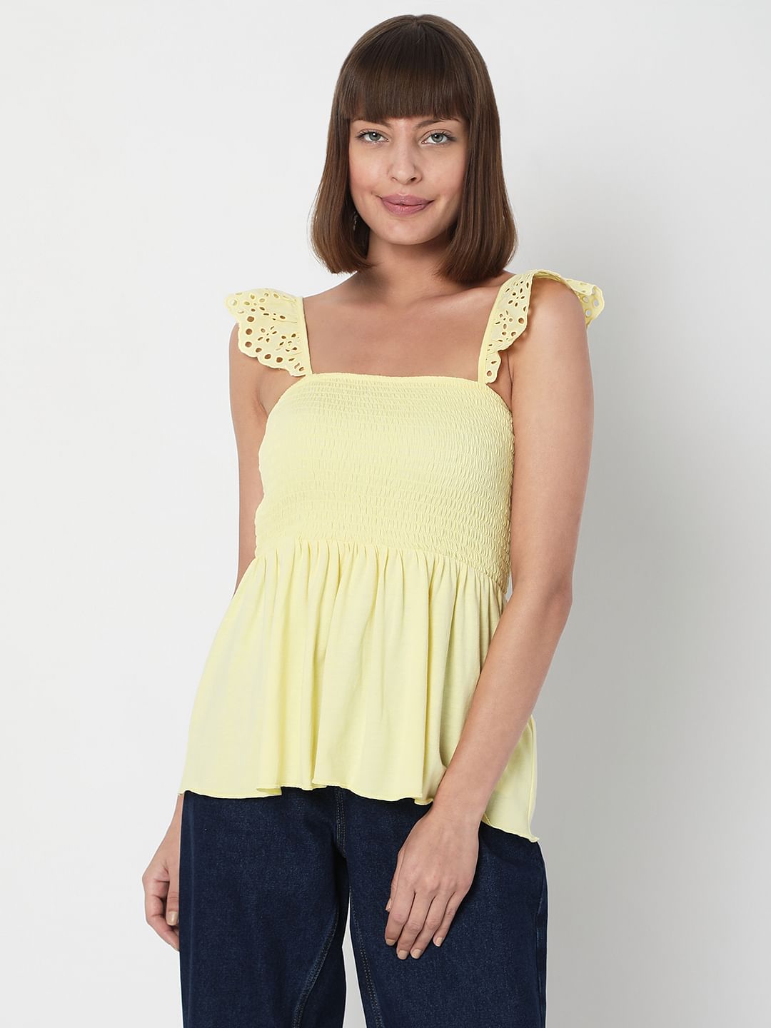 Yellow Smocked Top