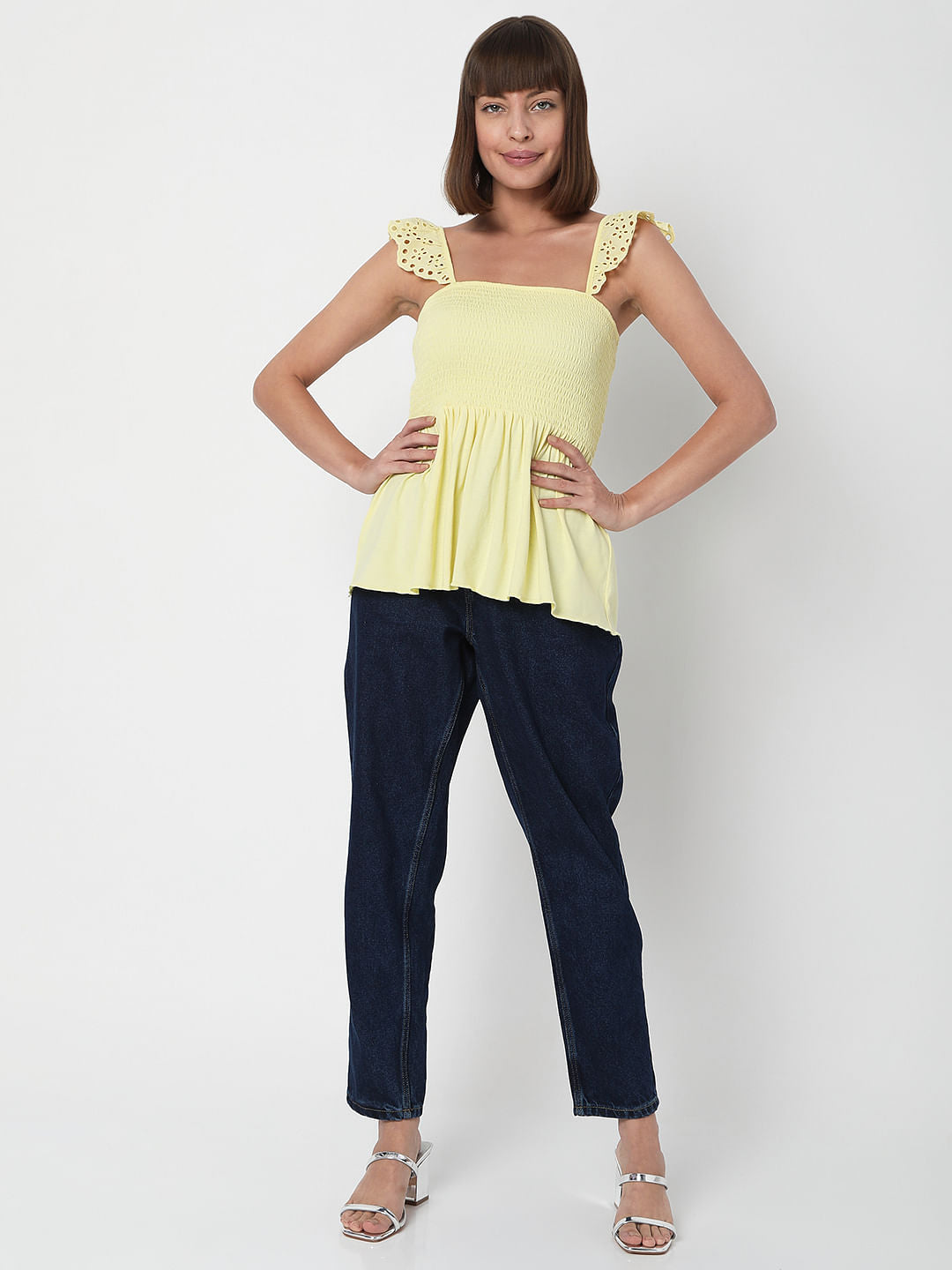 Yellow Smocked Top