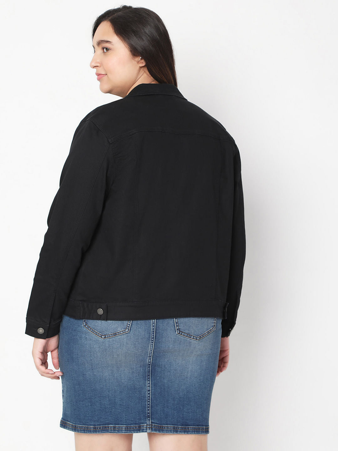 Curve Black Denim Jacket