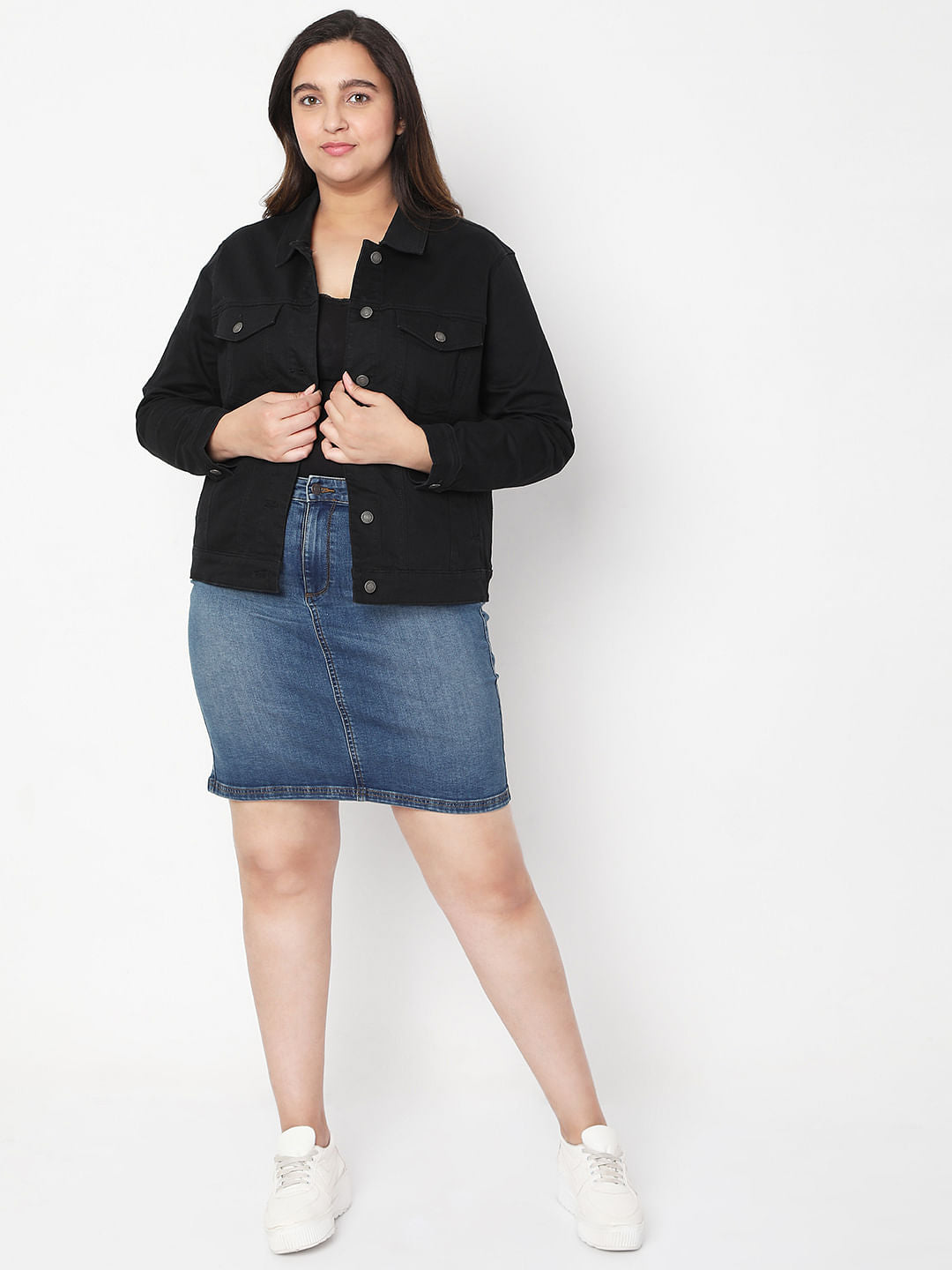 Curve Black Denim Jacket