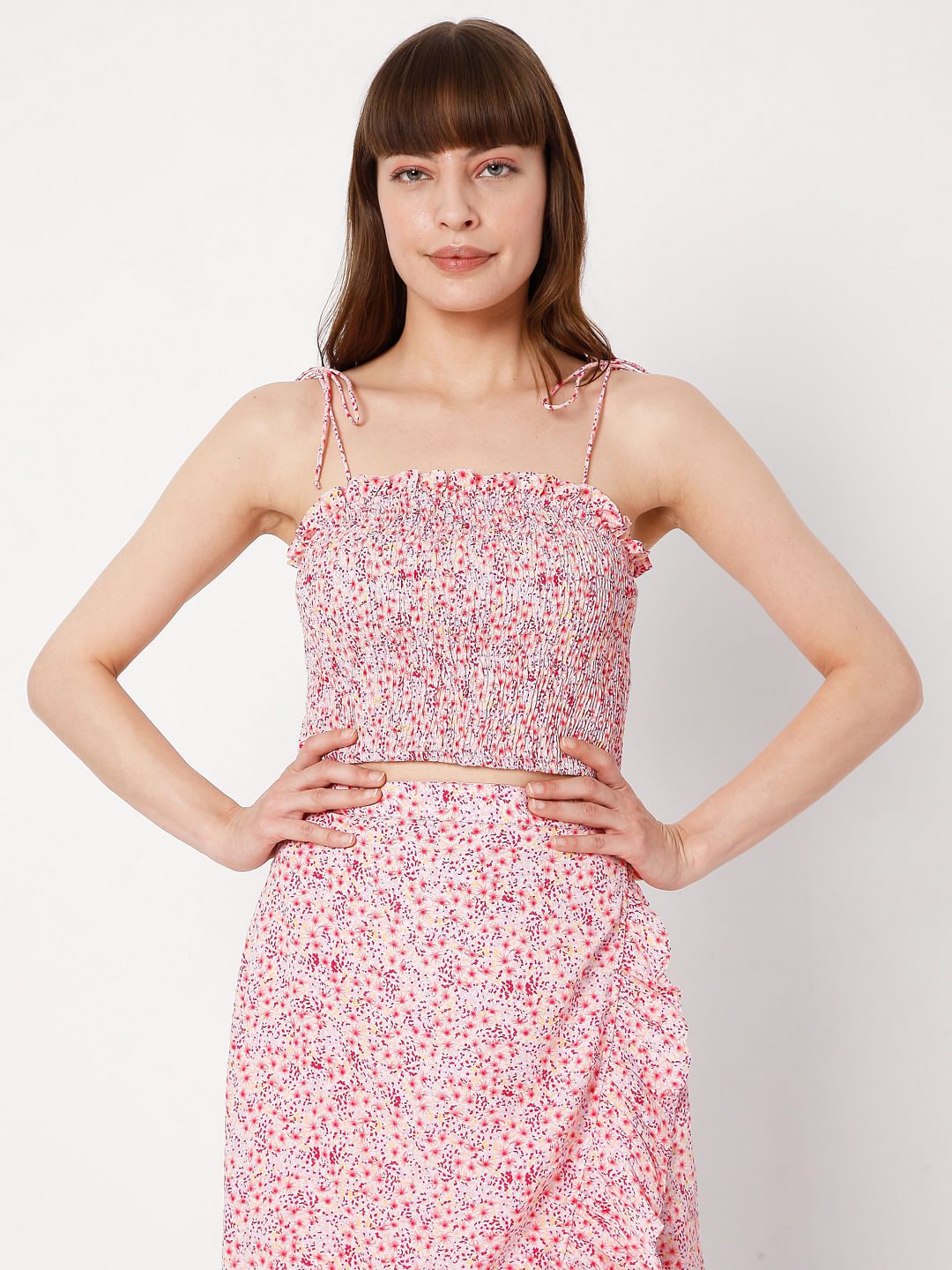 Pink Floral Co-Ord Top