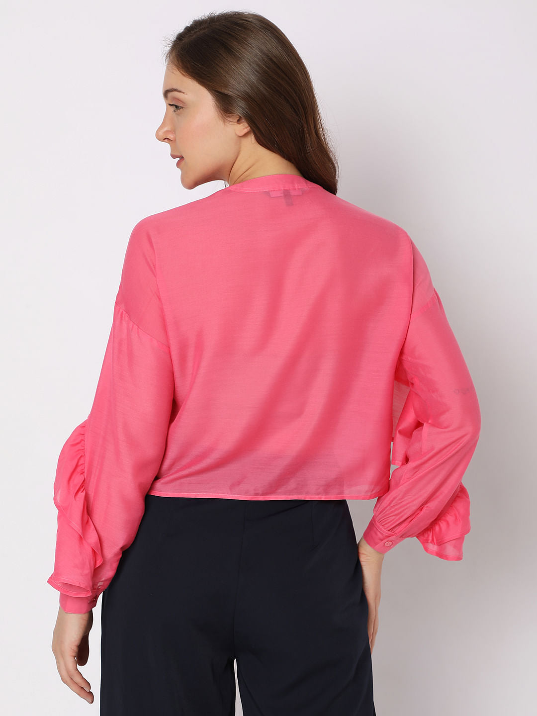 Bright Pink Ruffle Top