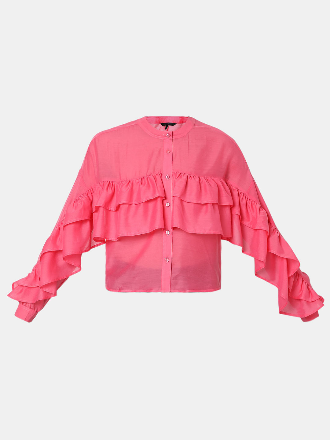 Bright Pink Ruffle Top