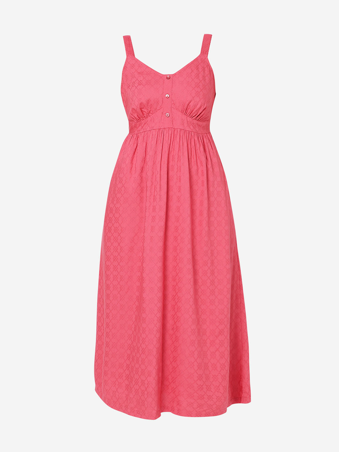 Pink Strappy Midi Dress