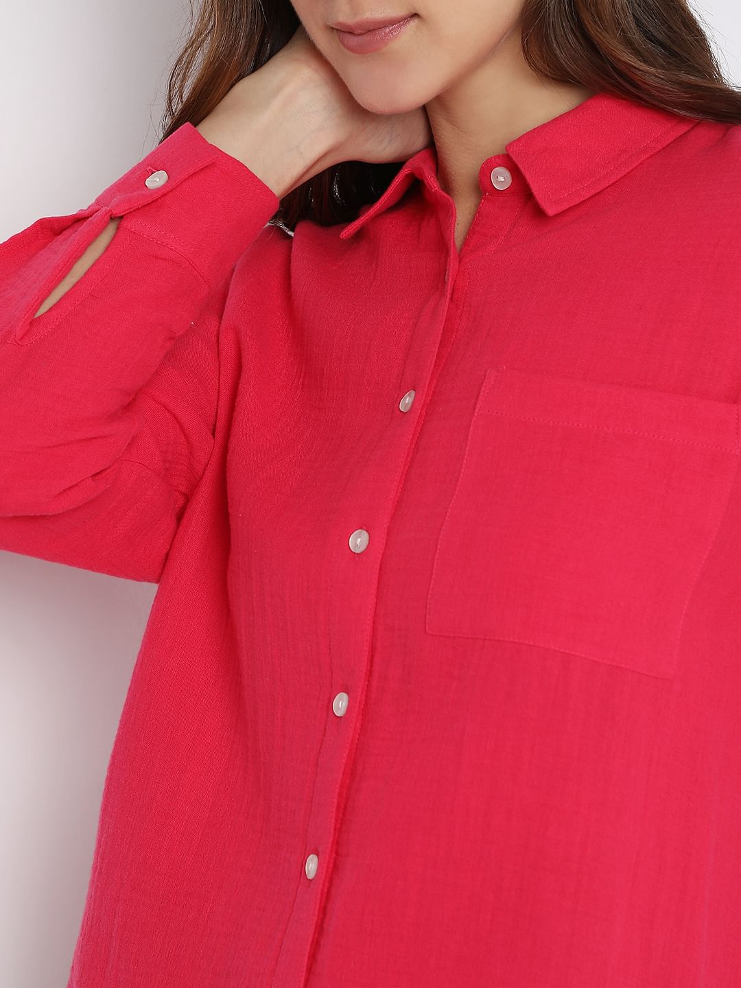 Red Textured Shirt