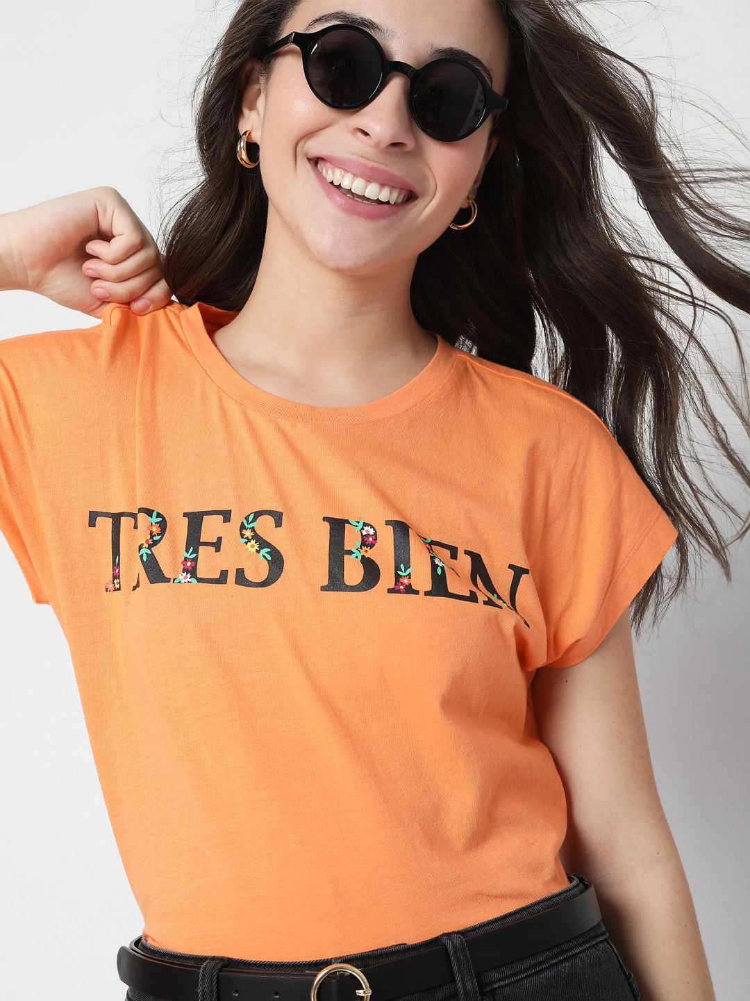 Orange Graphic Print T-Shirt