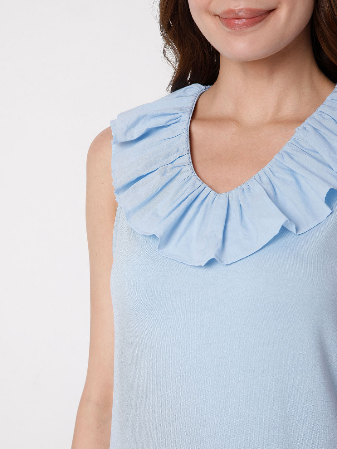 Blue Nit Frill Top
