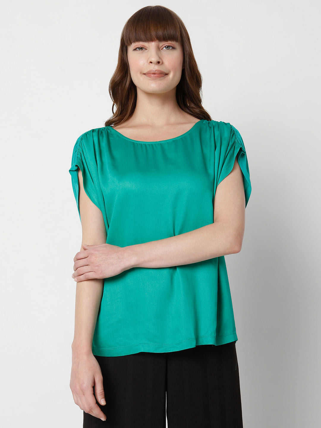 Green Satin Top