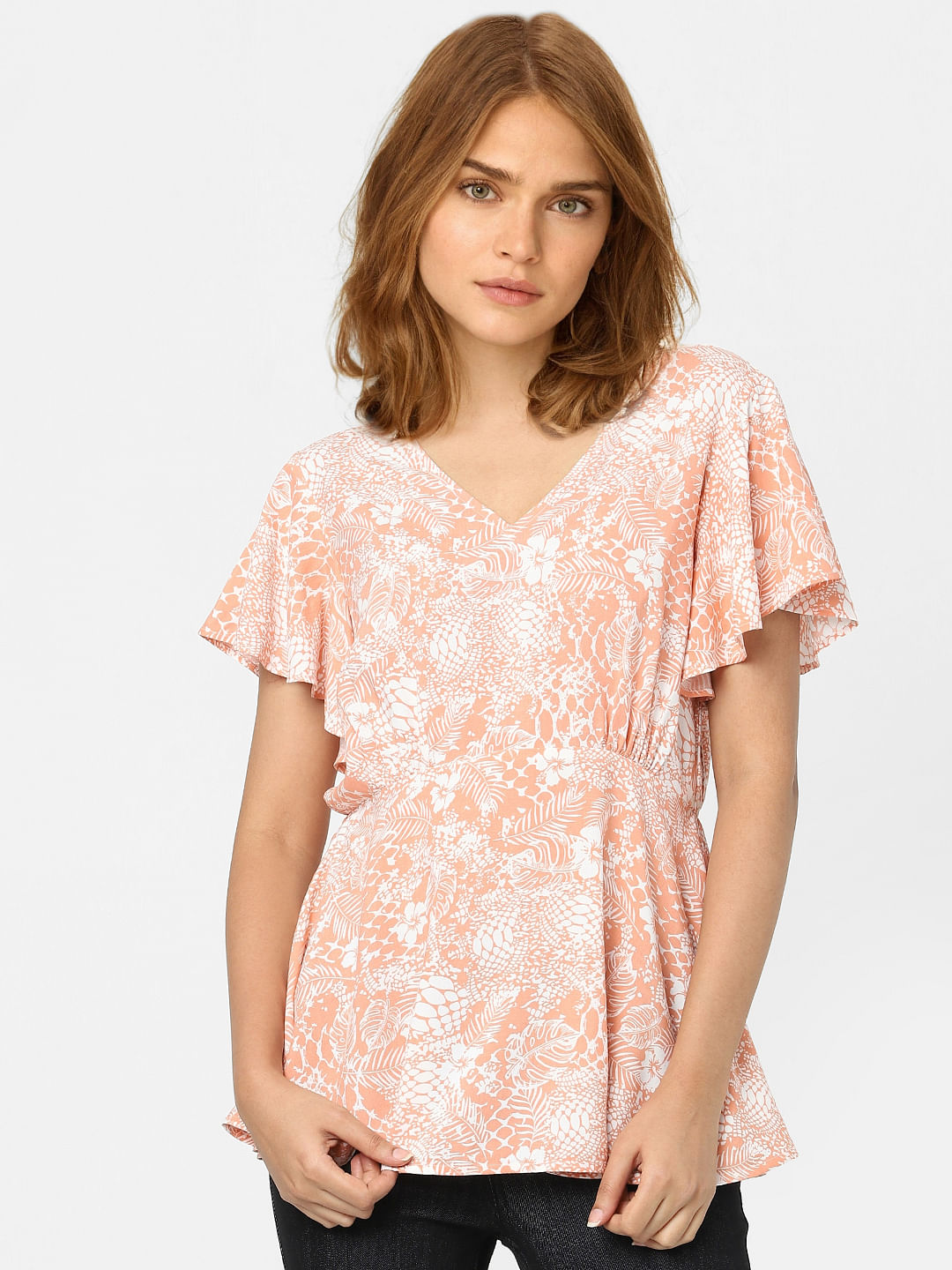 Pink Abstract Print Top