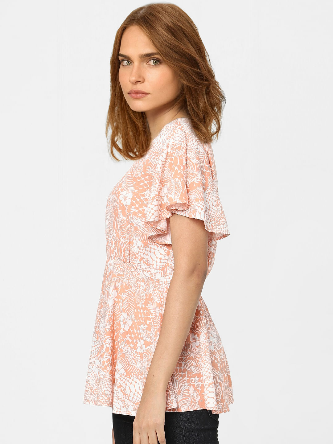 Pink Abstract Print Top