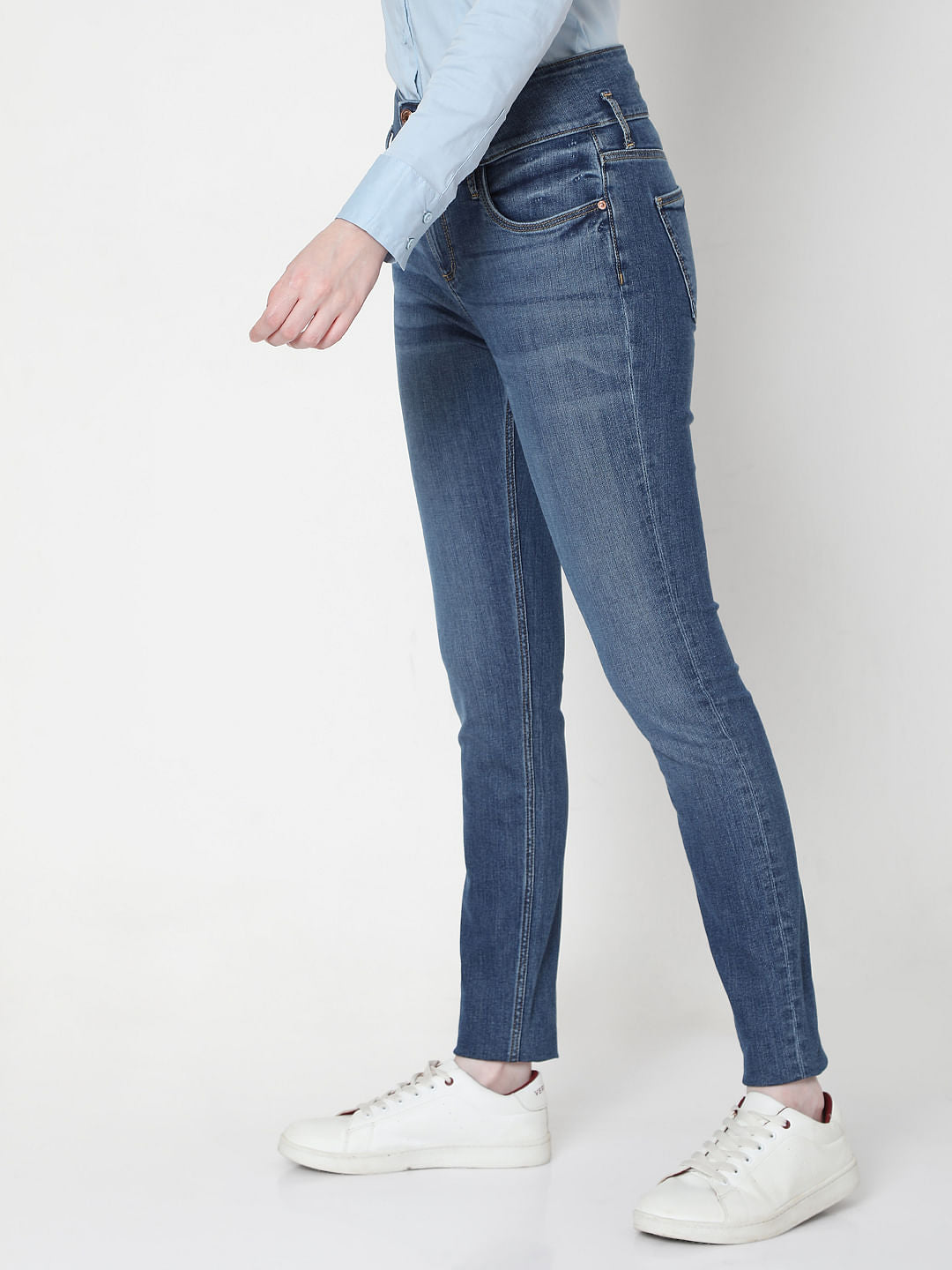 Blue High Rise Skinny Jeans