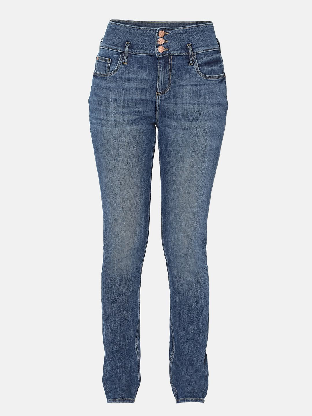 Blue High Rise Skinny Jeans