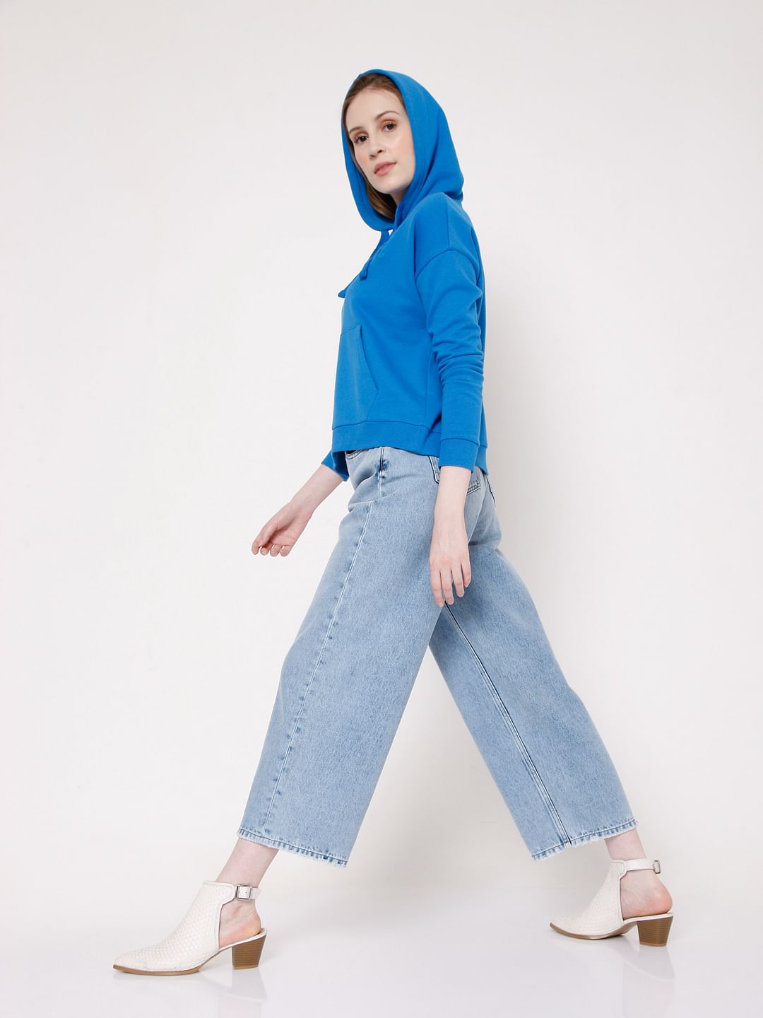 Blue High Rise Flared Jeans