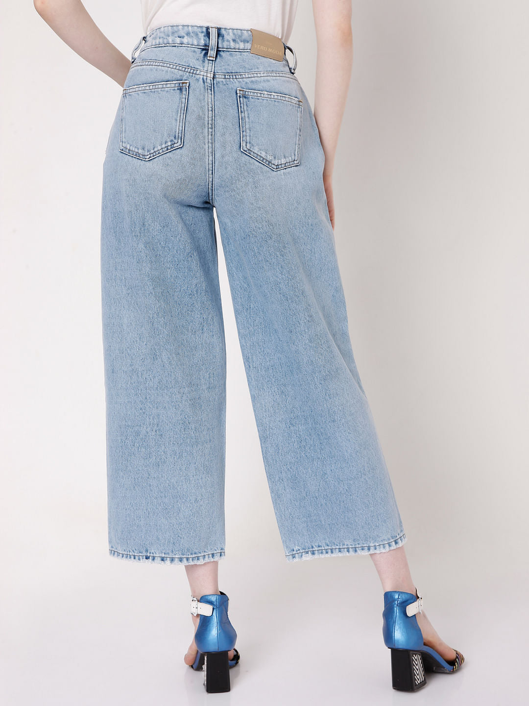 Blue High Rise Flared Jeans
