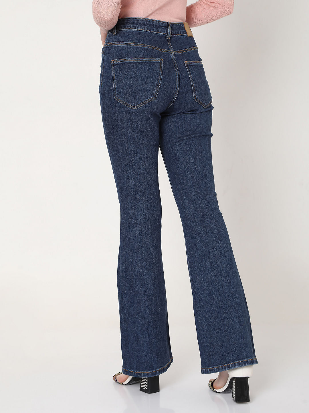 Blue High Rise Flared Jeans