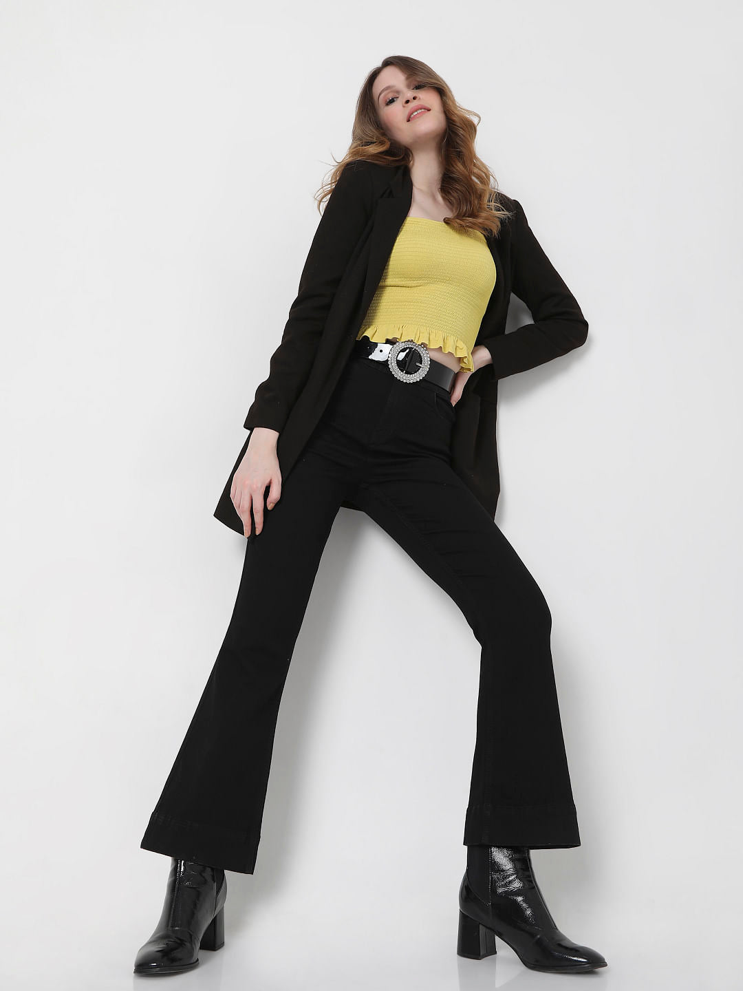 Black High Rise Bootcut Jeans