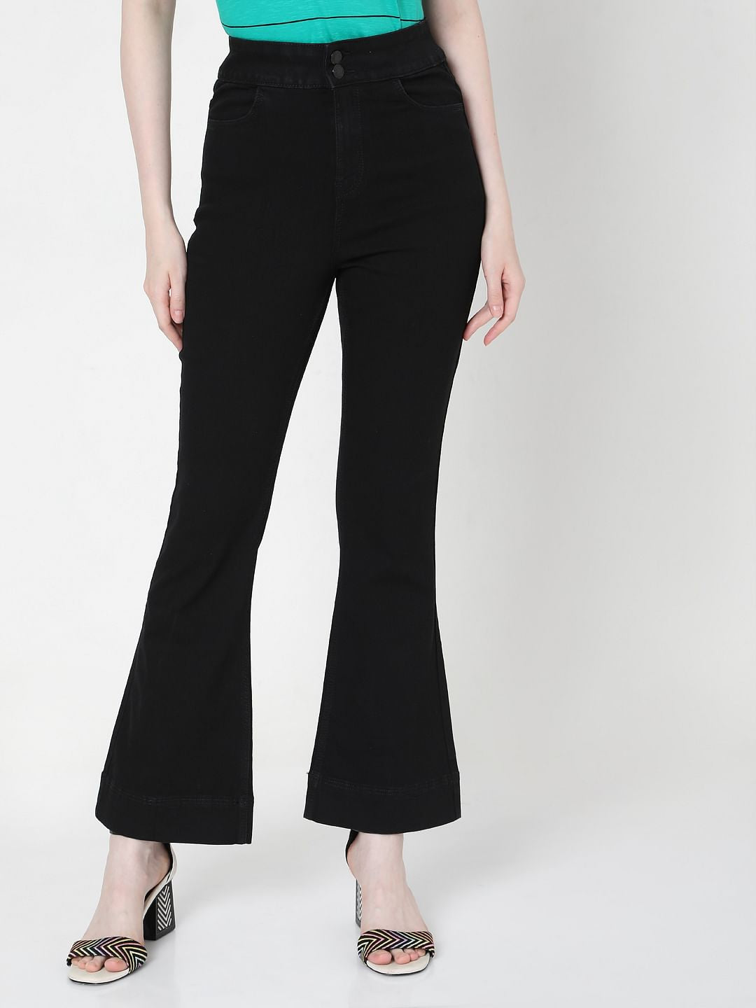 Black High Rise Bootcut Jeans