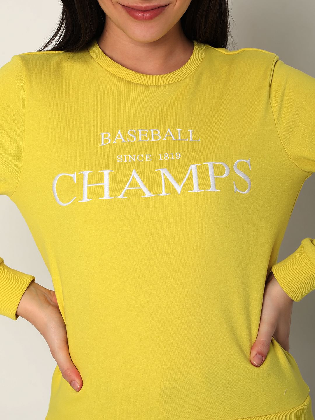 Yellow Typographic Print Sweatshirt