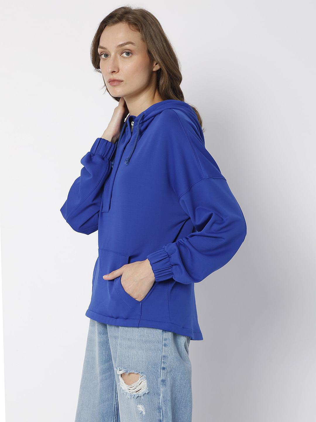 Blue Hooded Co-Ord Set Sweatshirt