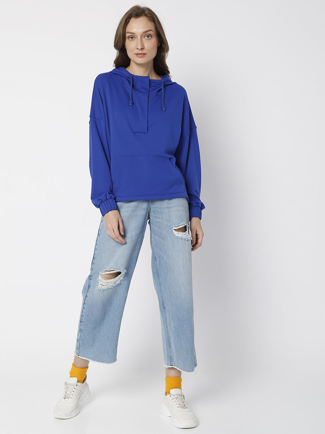 Blue Hooded Co-Ord Set Sweatshirt