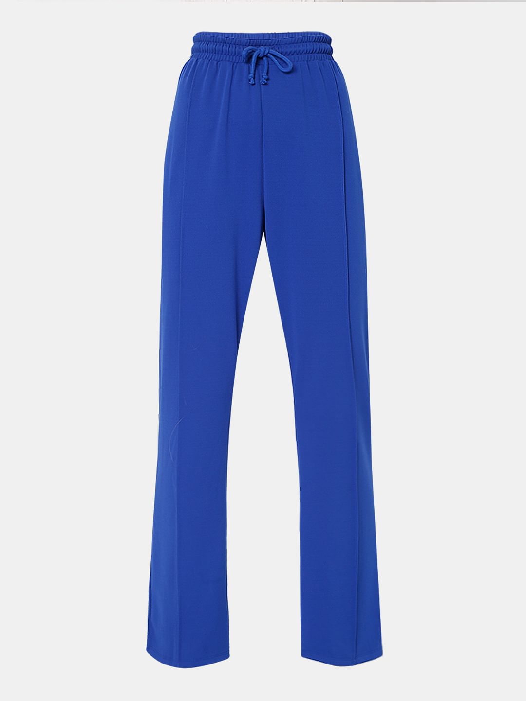 Blue High Rise Co-Ord Set Flared Pants