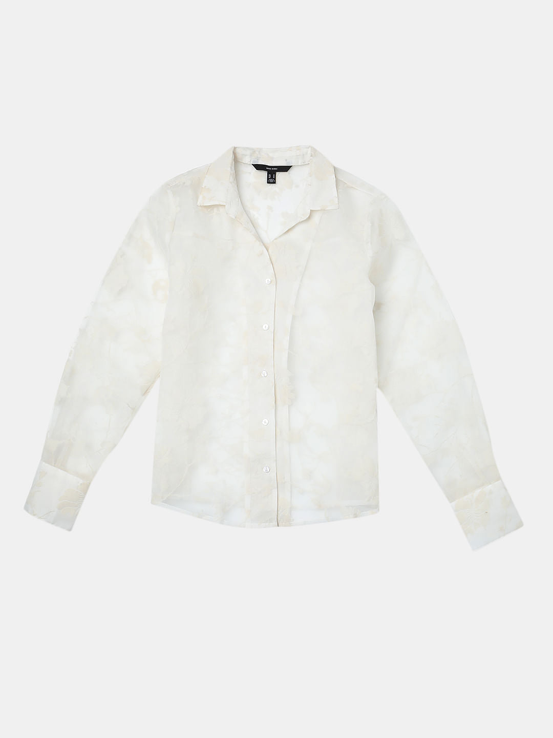 White Floral Sheer Shirt