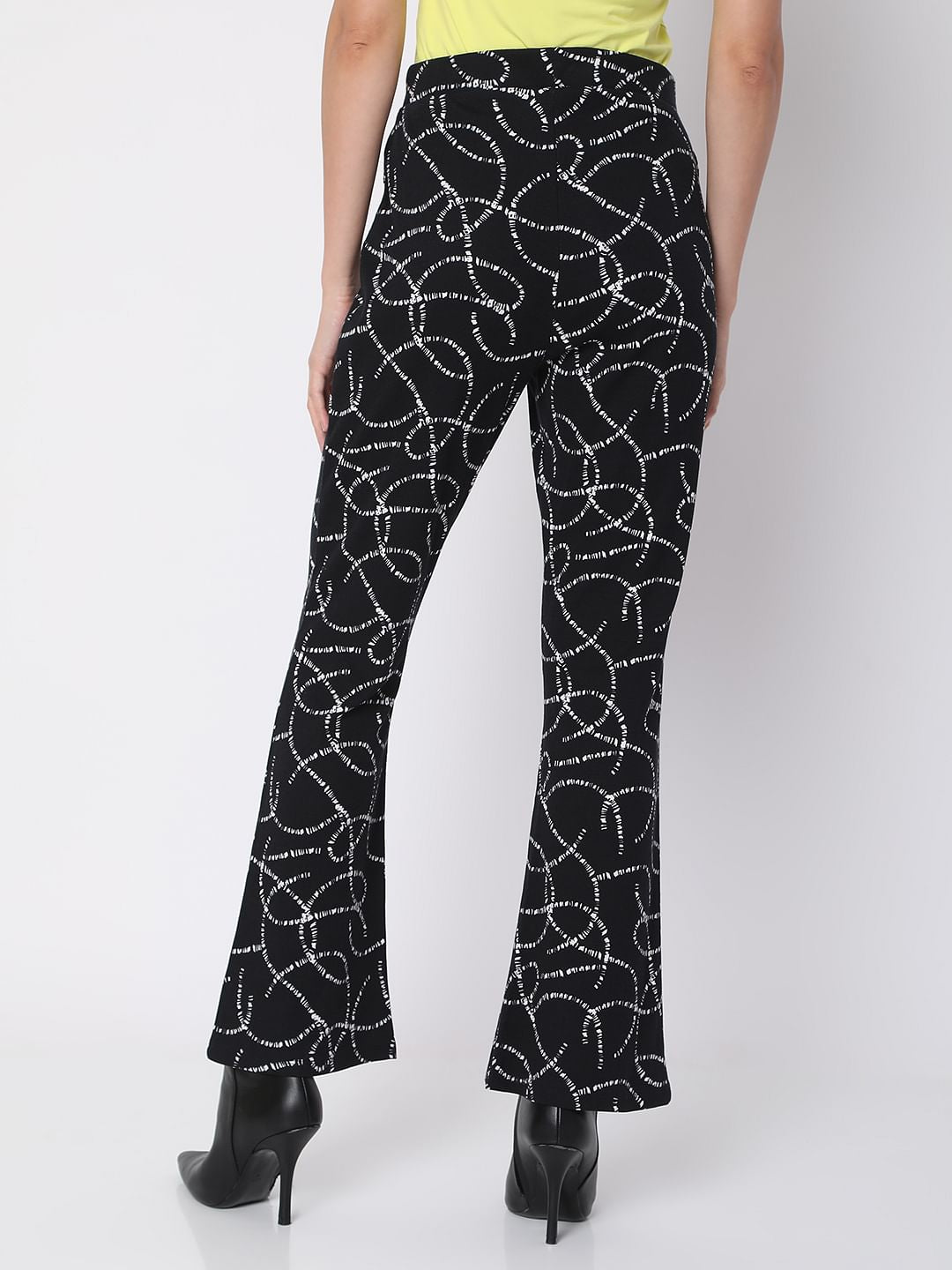 Black High Rise Printed Co-Ord Pants