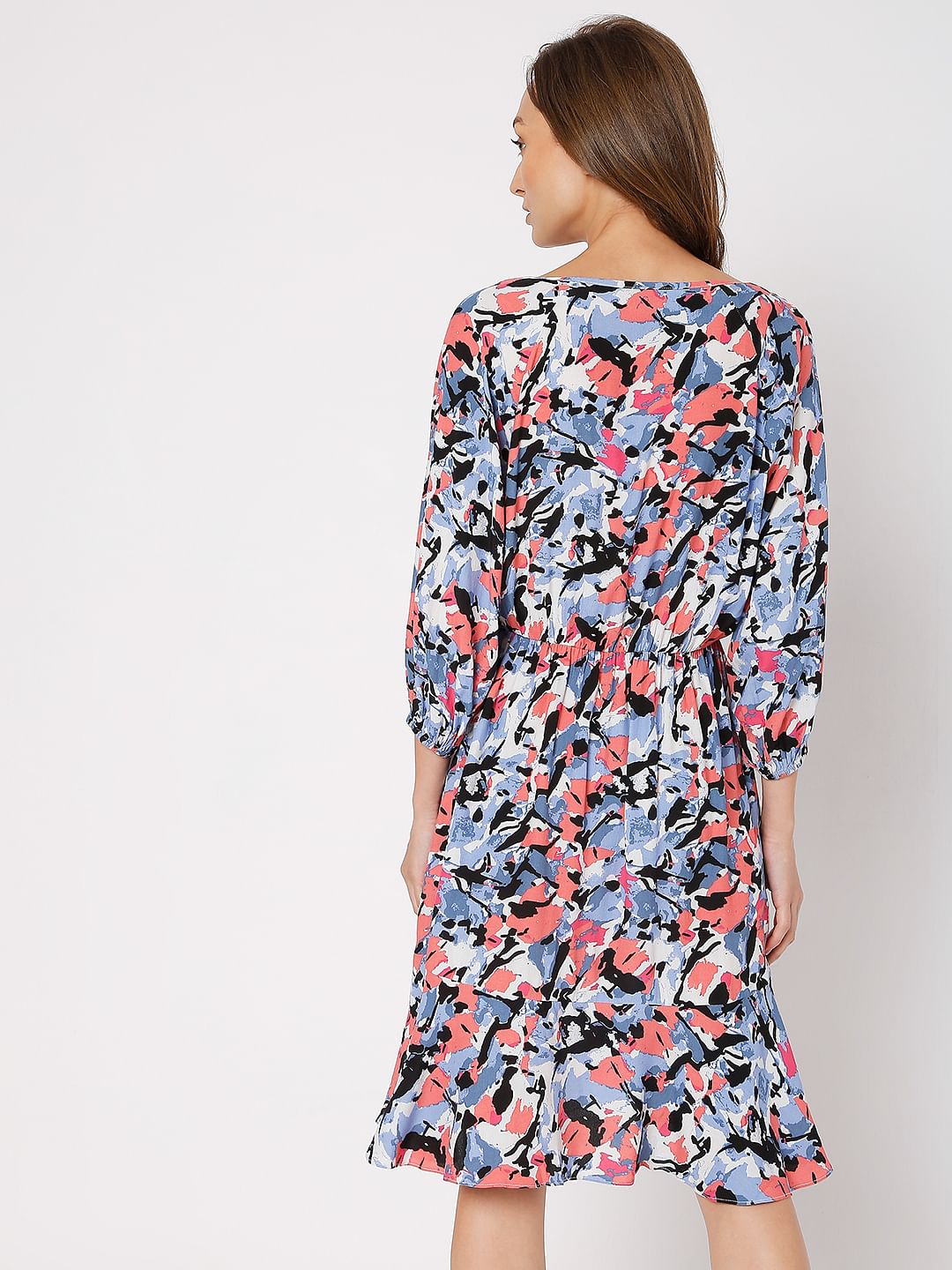 Multi-Colour Wrap Dress