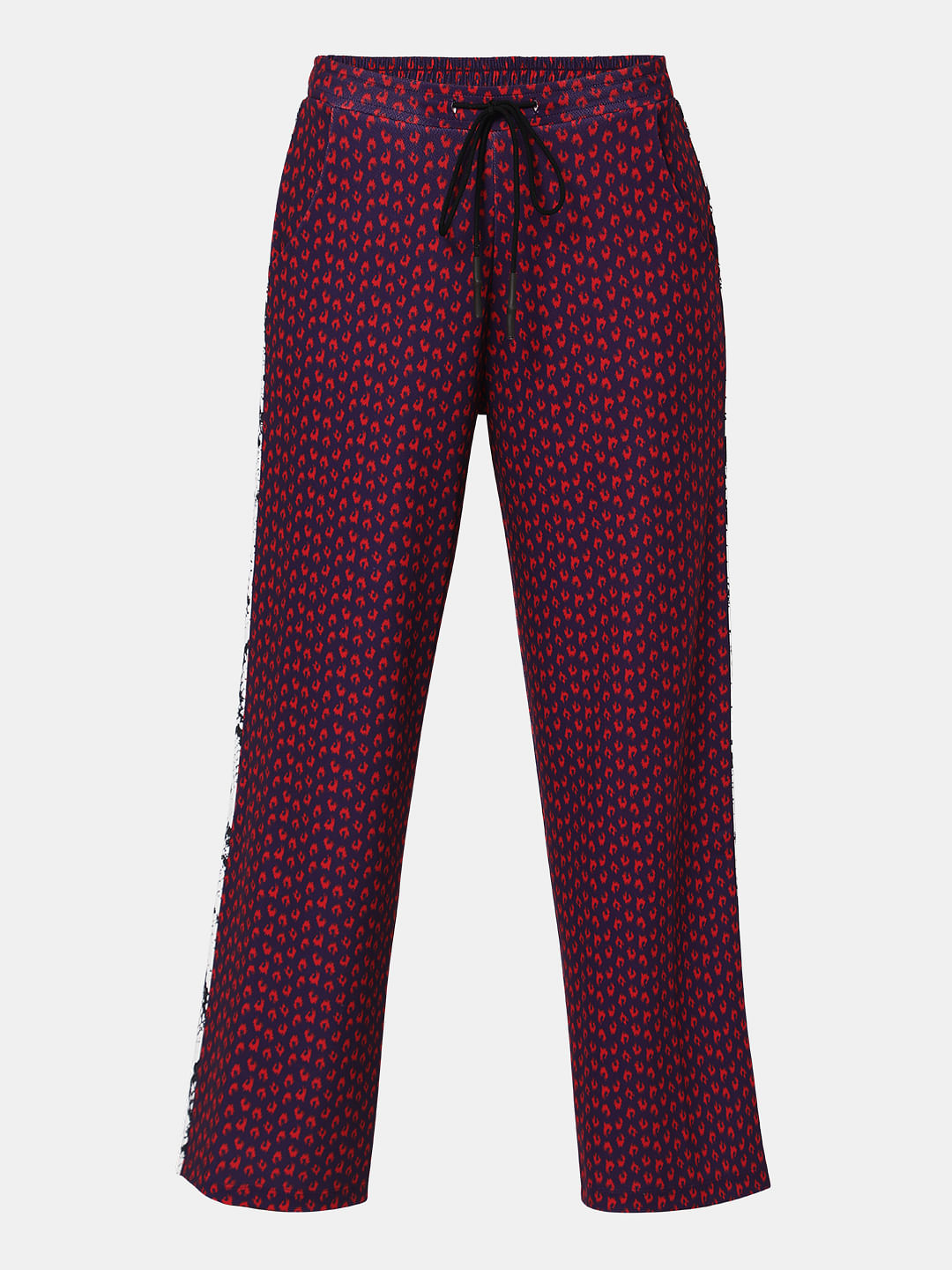 Purple Printed Wide Leg Co-Ord Set Sweatpants