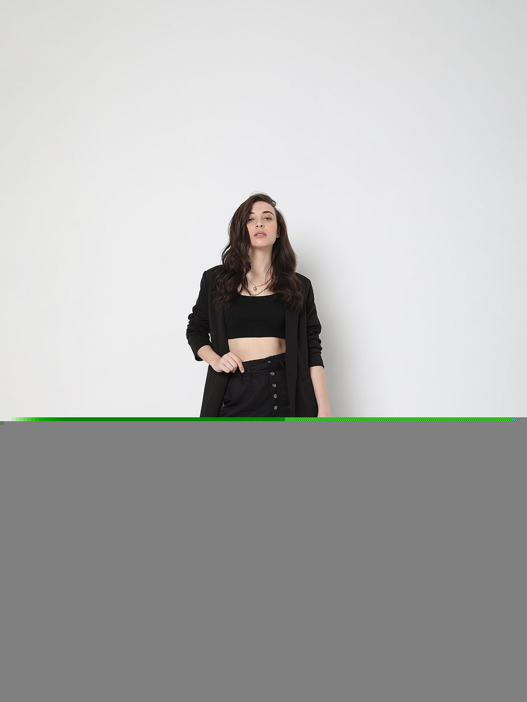 Black High Rise Wide Leg Pants