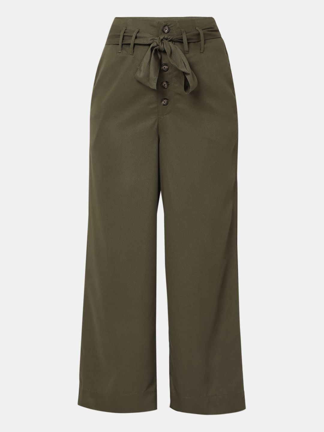 Olive High Rise Wide Leg Pants