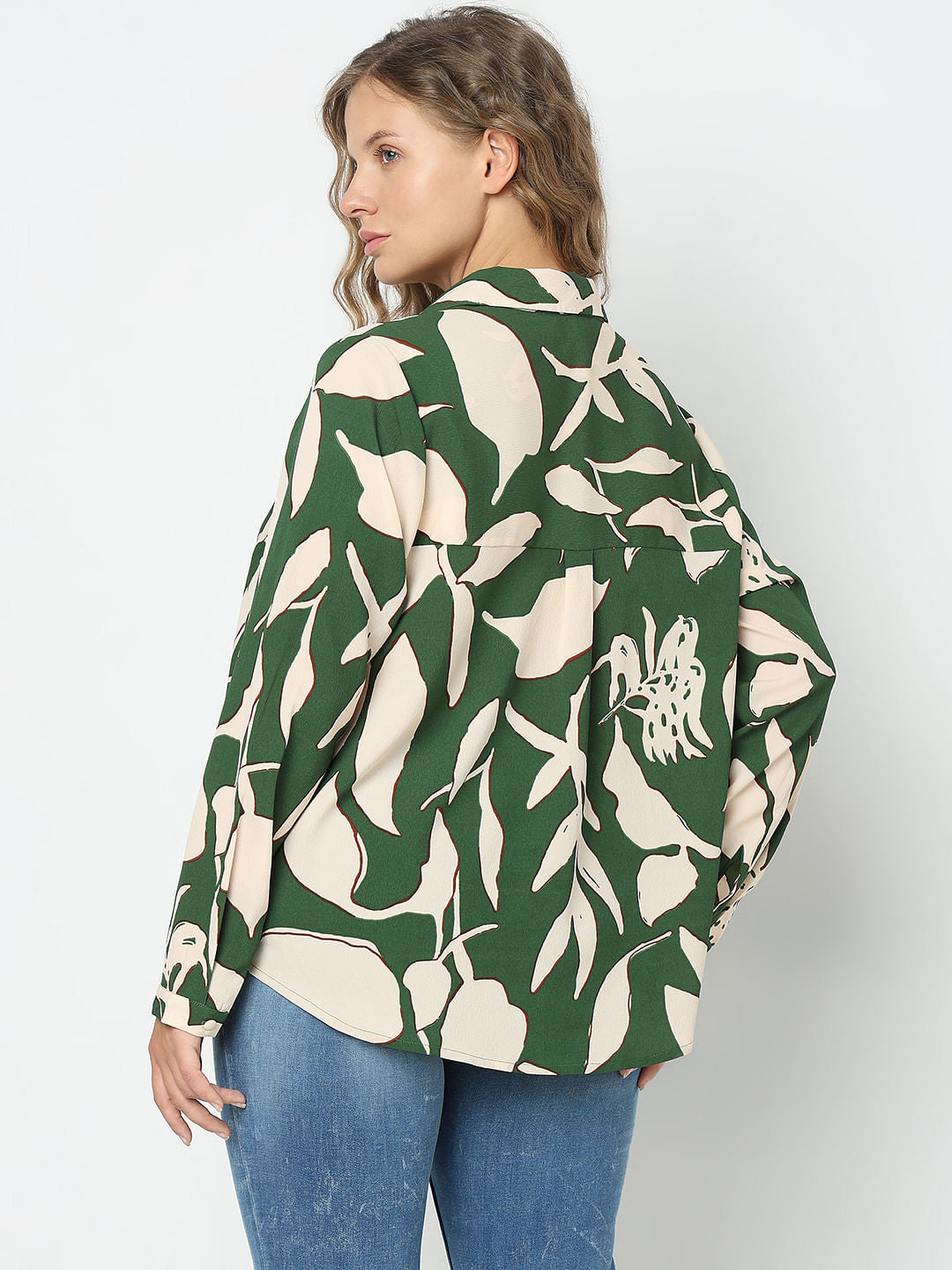 Curve Green Printed Shirt