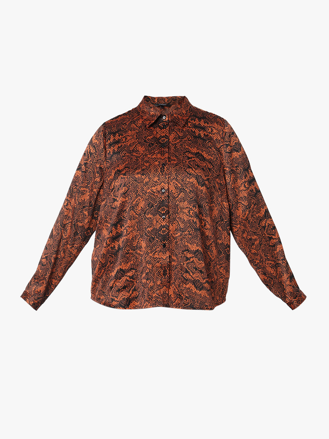 Curve Brown Animal Print Shirt