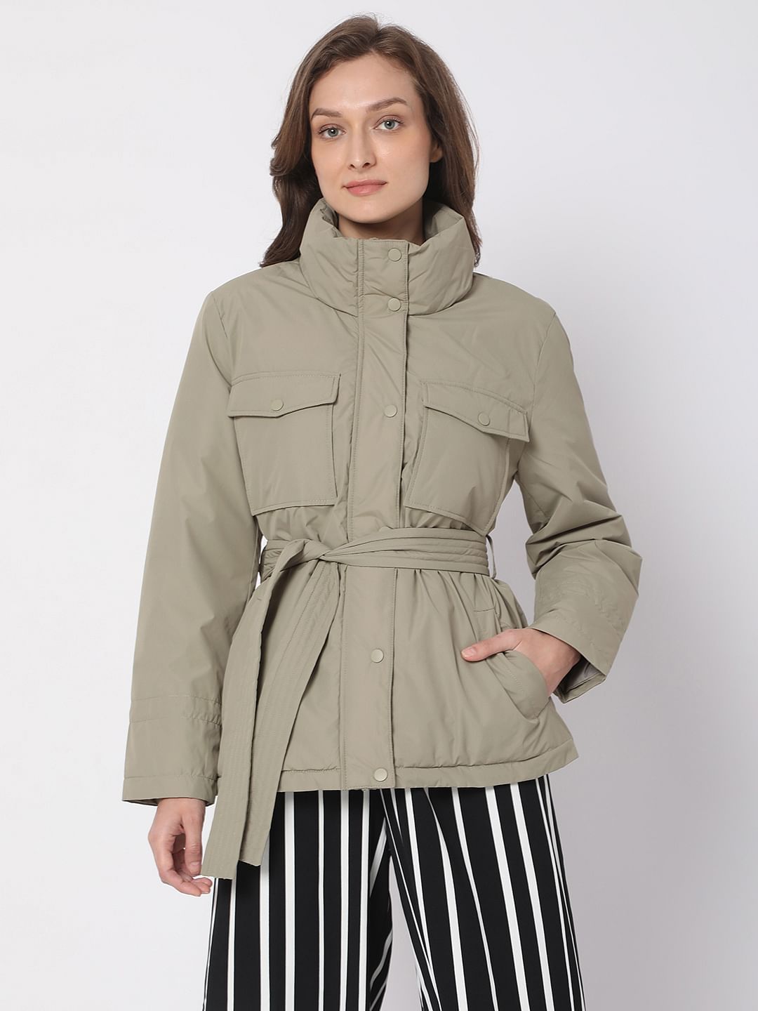 Grey High Neck Jacket