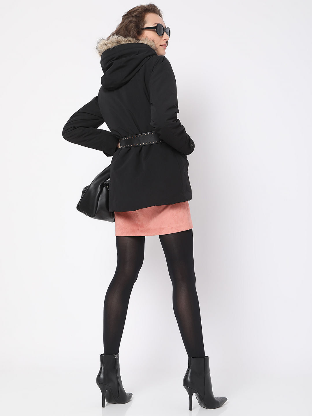 Black Hooded Parka Jacket