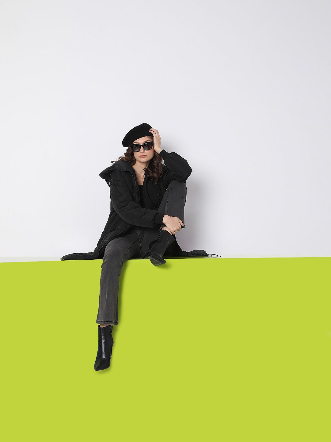 Black Hooded Puffer Jacket