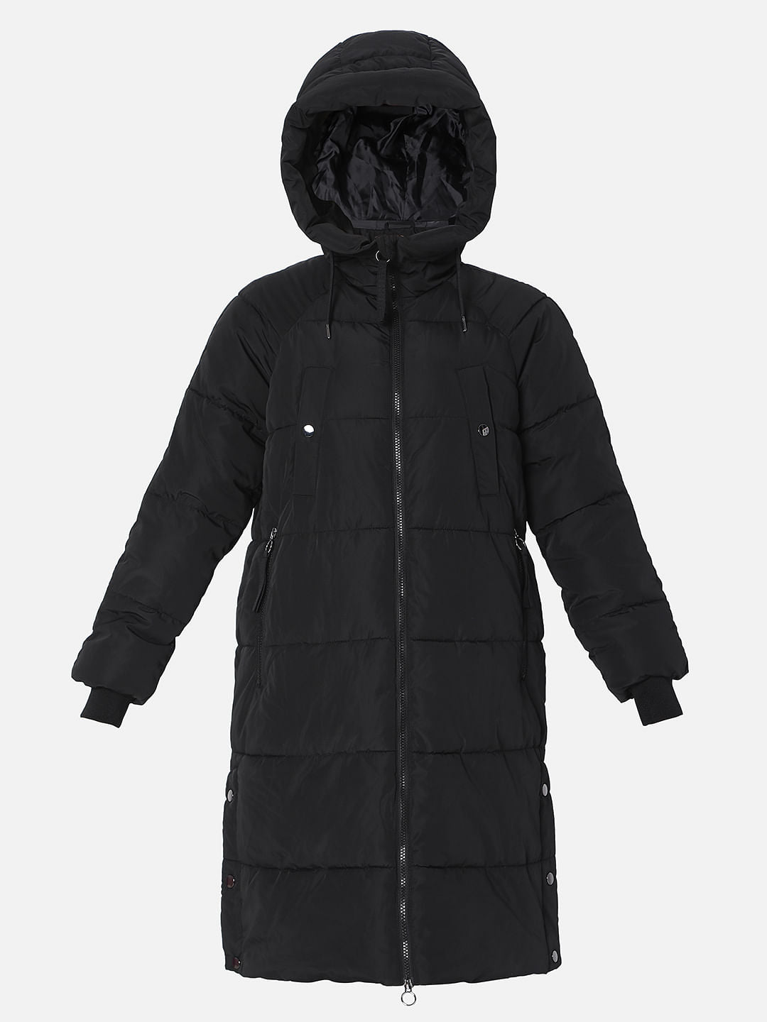 Black Hooded Puffer Jacket