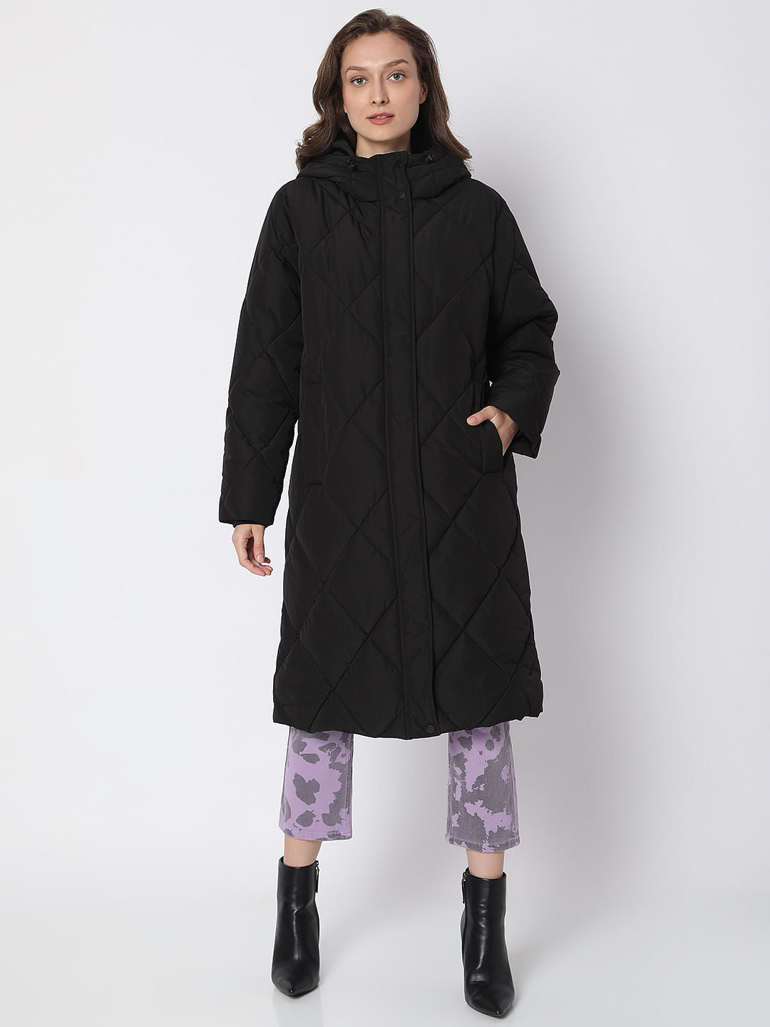 Black Long Hooded Coat