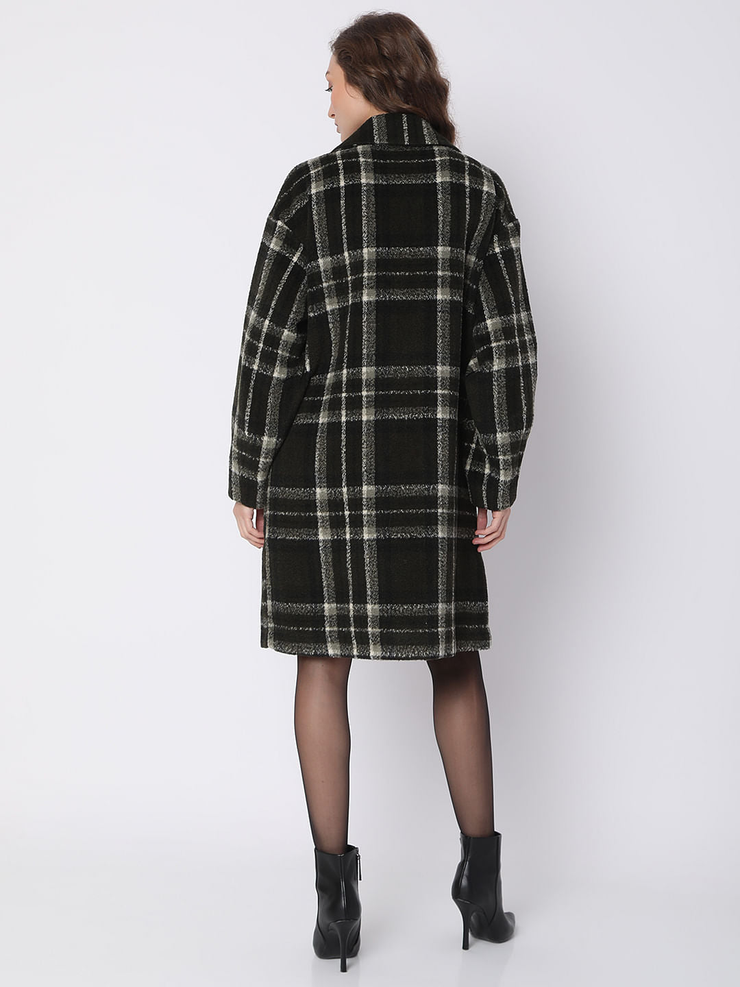 Black Check Long Coat