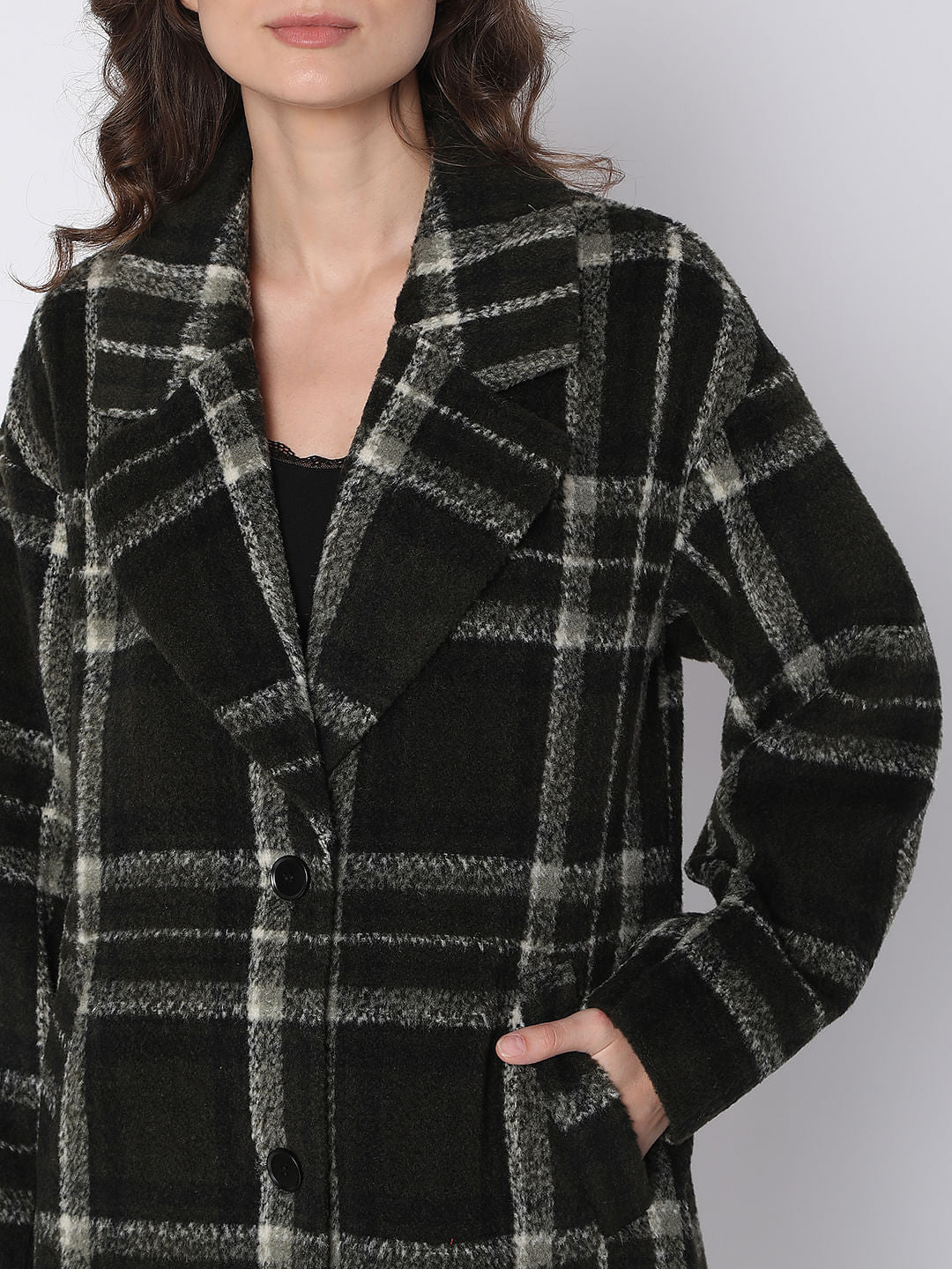 Black Check Long Coat