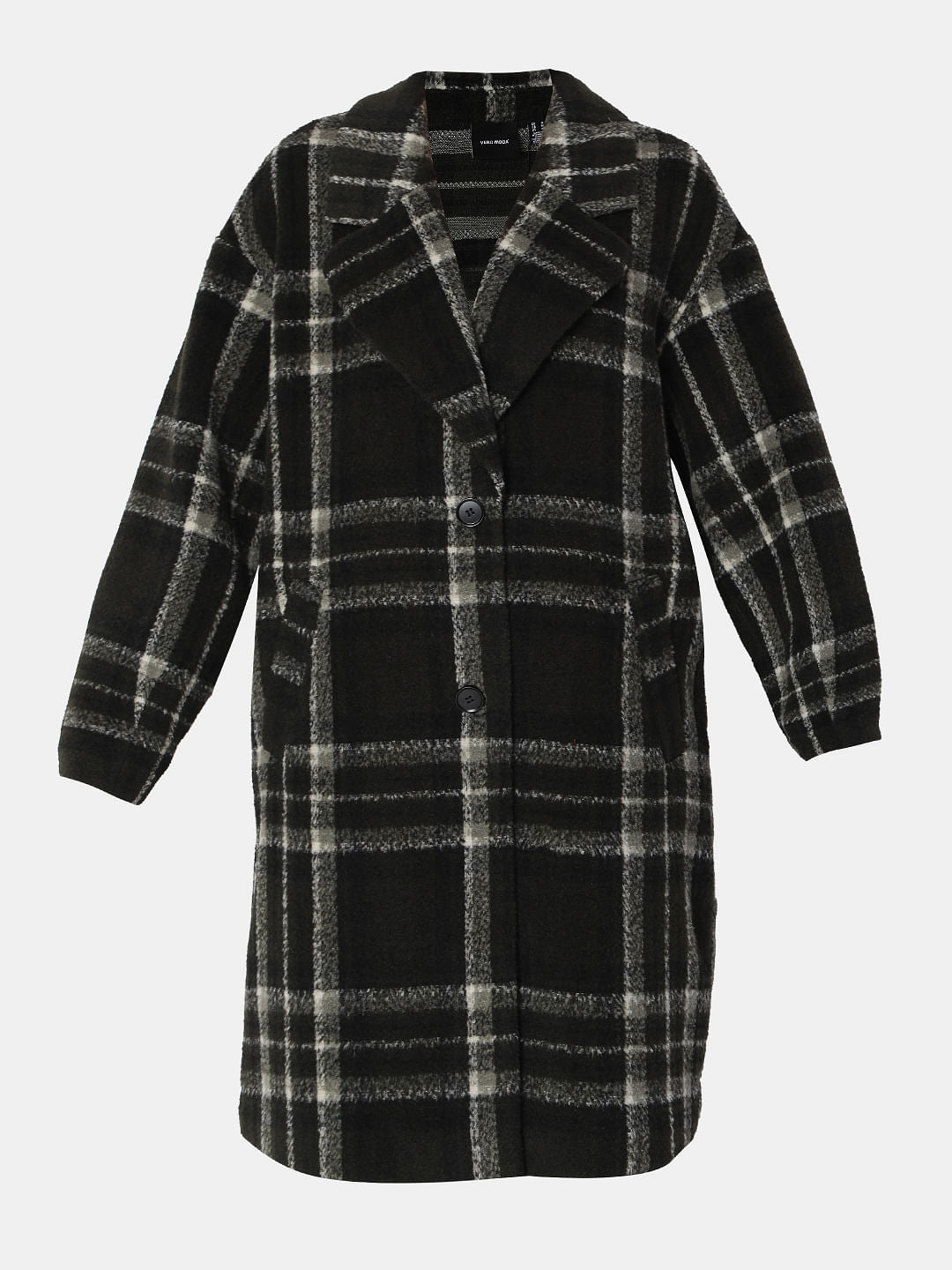 Black Check Long Coat